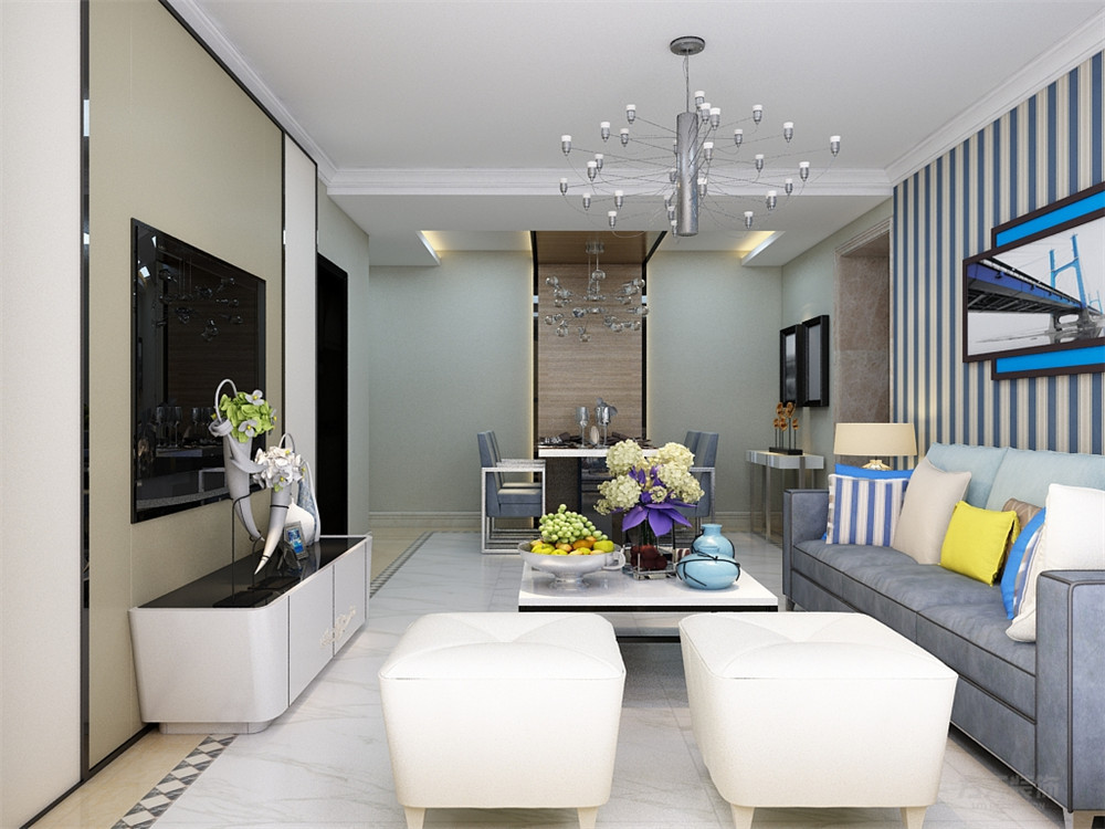 北京奧萊城中式風(fēng)格二居室裝修效果圖_109平米5萬(wàn)裝修設(shè)計(jì)案例-北京房