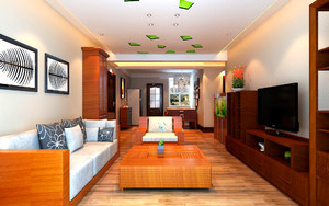 80平米普通戶型中式風格家裝裝修圖片設計-北京齊裝網裝修效果圖