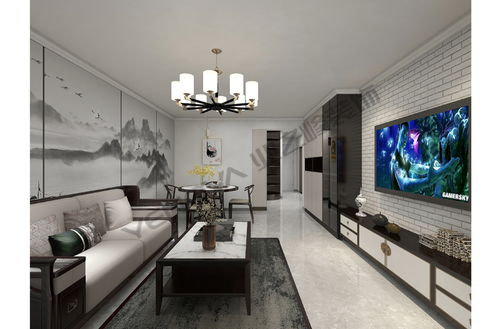 新中式風格二居室99平米房子裝修效果圖 觀澳園 業之峰裝飾北京裝修公司