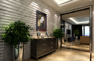 黃岡北京華僑城二居室混搭風格裝修效果圖展示